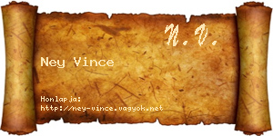 Ney Vince névjegykártya